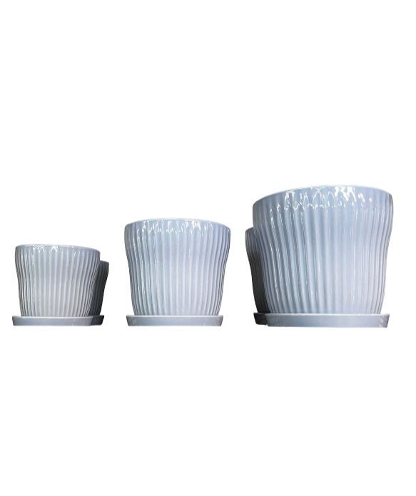 Akira Banded Pot Sky Small