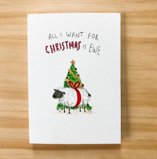 All I Want For Christmas Is Ewe Card