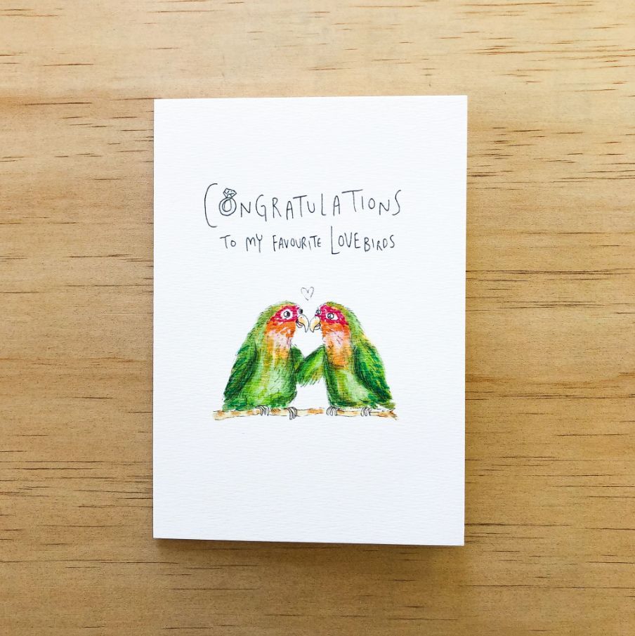 Congratulations To My Two Favourite Lovebirds Card