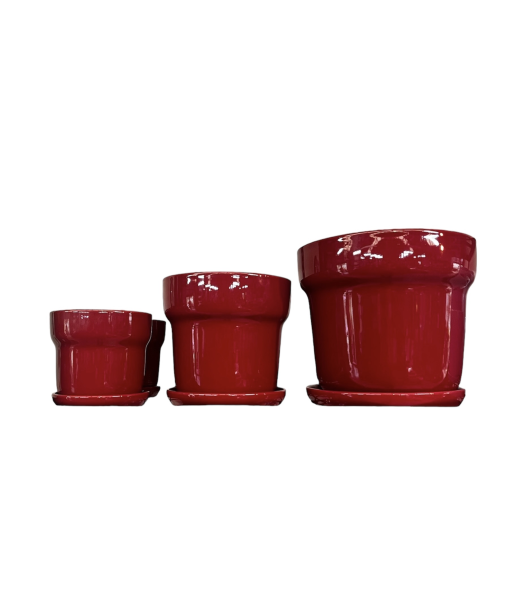 Akira Collar Pot Red Large